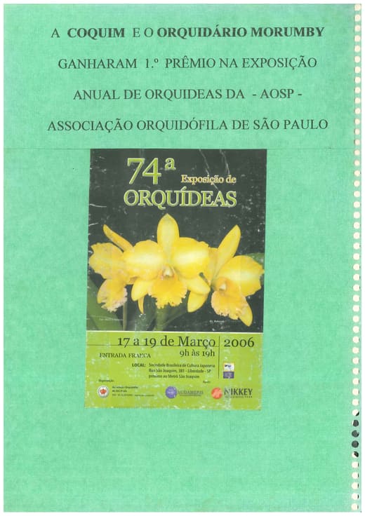 Cartaz da 74ª Exposição de Orquídeas da AOSP de 2006